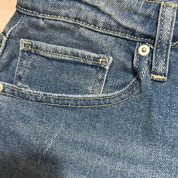 Abound Blue Jean Shorts High-Waisted Frayed Hem - Picture 3 of 8